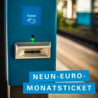 Neun-Euro-Monatsticket © Canva