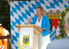 Verkehrsministerin Kerstin Schreyer hält eine Rede anlässlich des Spatenstichs