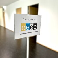 Hinweisschild zum Workshop