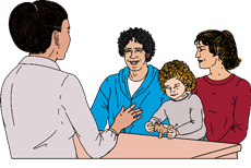 Eine Familie lässt sich beraten