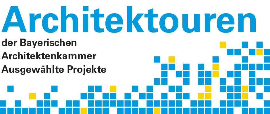 Logo Architektouren. Text: Architektouren der Bayerischen Architektenkammer, ausgewählte Projekte. Link zur aktuellen Meldung zur Ausstellungseröffnung Architektouren - &copy; StMB